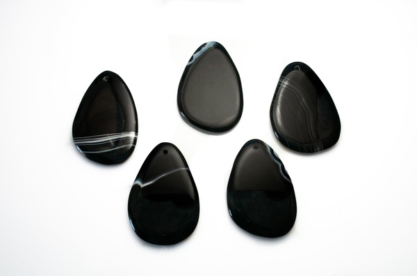 Five Black Agate stones