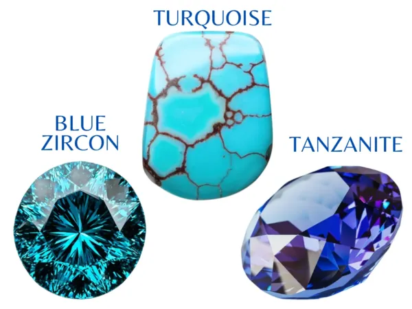 December Birthstones: Turquoise, Blue Zircon, Tanzanite