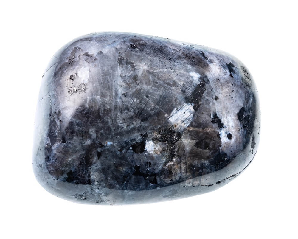 A polished piece of Larvikite