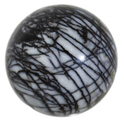 A perfectly round Zebra Jasper sphere