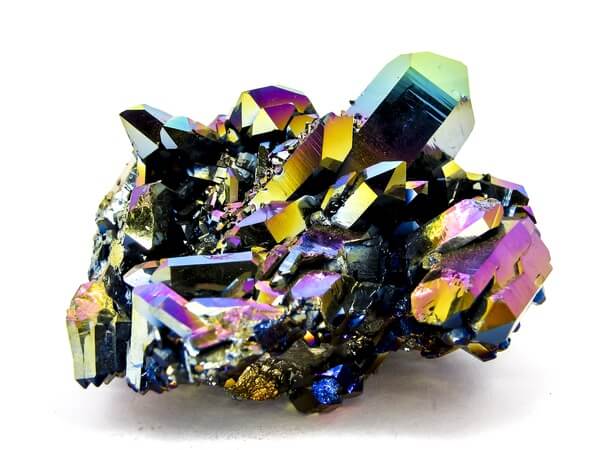 A polished piece of titanium quartz